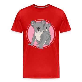 Koala Koala Koala Bear Koala Bear Gift - Men's Premium Organic T-Shirt - red - Front - Damien (186cm)