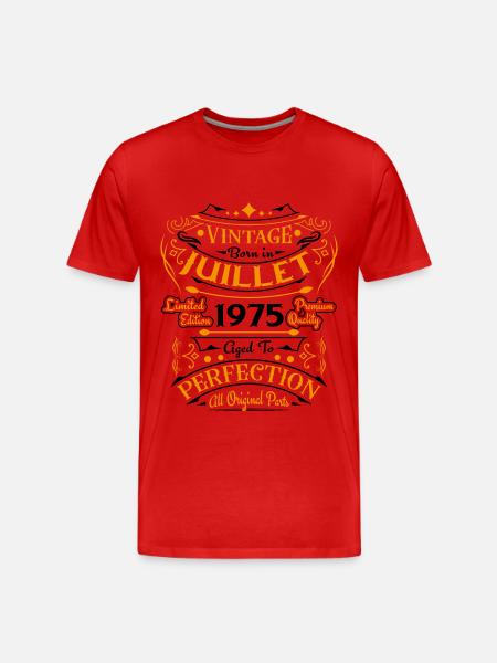 Juli 1975 Humor fødselsdagsgave - Herre Premium T-shirt økologisk - rød