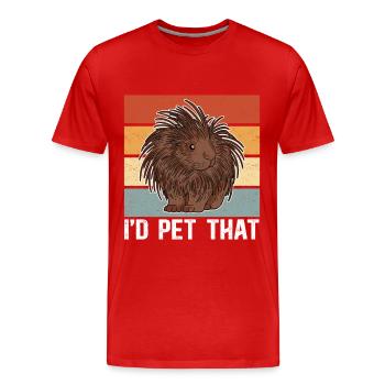 Cadeau de porc-épic - T-shirt bio Premium Homme - rouge - Devant - Damien (186cm)