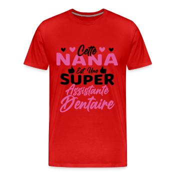 Cette Nana Est Une Super Assistante Dentaire - T-shirt bio Premium Homme - rouge - Devant - Damien (186cm)