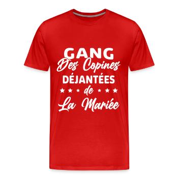 Gang des Copines Déjantées De La Mariée - T-shirt bio Premium Homme - rouge - Devant - Damien (186cm)