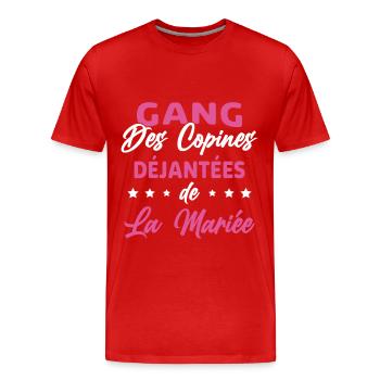 Gang des Copines Déjantées De La Mariée - T-shirt bio Premium Homme - rouge - Devant - Damien (186cm)