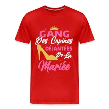Gang des Copines Déjantées De La Mariée - T-shirt bio Premium Homme - rouge - Devant - Damien (186cm)