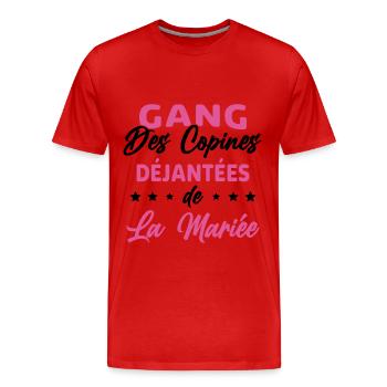 Gang des Copines Déjantées De La Mariée - T-shirt bio Premium Homme - rouge - Devant - Damien (186cm)