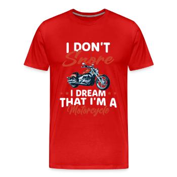 Je Ne Ronfle Pas Je Rêve Que Je Suis Une Moto - T-shirt bio Premium Homme - rouge - Devant - Damien (186cm)
