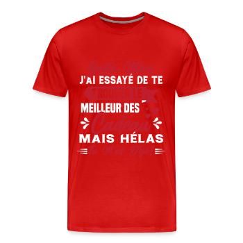 Belle mère Cadeau Fête des Mères Enfant Famille - T-shirt bio Premium Homme - rouge - Devant - Damien (186cm)