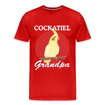 Nymphensittich Opa Vogelbesitzer Geschenk - Männer Premium Bio T-Shirt - Rot - Vorne - Damien (186cm)