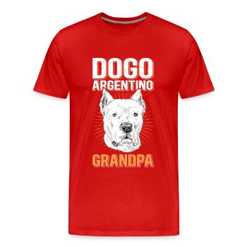 Dogo Argentino Grandpa Dog Owner Cadeau - T-shirt bio Premium Homme - rouge - Devant - Damien (186cm)