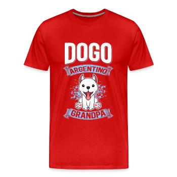 Dogo Argentino Grand-père | Cadeau du propriétaire de chien - T-shirt bio Premium Homme - rouge - Devant - Damien (186cm)