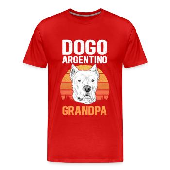 Dogo Argentino Grandpa Dog Cadeau - T-shirt bio Premium Homme - rouge - Devant - Damien (186cm)