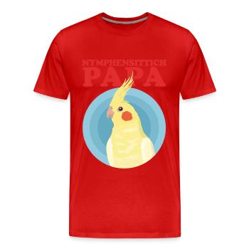 Nymphensittich Papa Vogel Besitzer Geschenk - Männer Premium Bio T-Shirt - Rot - Vorne - Damien (186cm)