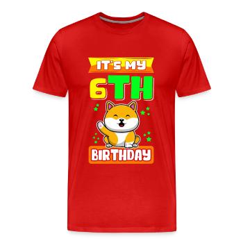 6e anniversaire | 6 ans cadeau cadeau cadeau - T-shirt bio Premium Homme - rouge - Devant - Damien (186cm)