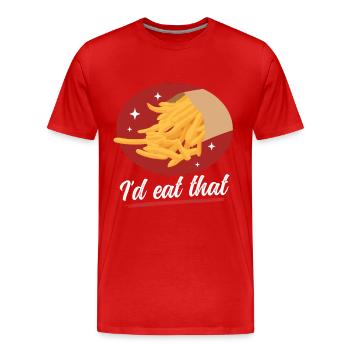 Frites restauration rapide frites restauration rapide cadeau - T-shirt bio Premium Homme - rouge - Devant - Damien (186cm)