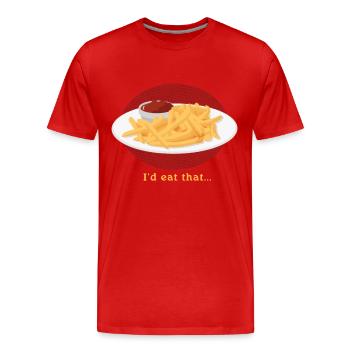 Frites frites frites restauration rapide restauration rapide cadeau - T-shirt bio Premium Homme - rouge - Devant - Damien (186cm)