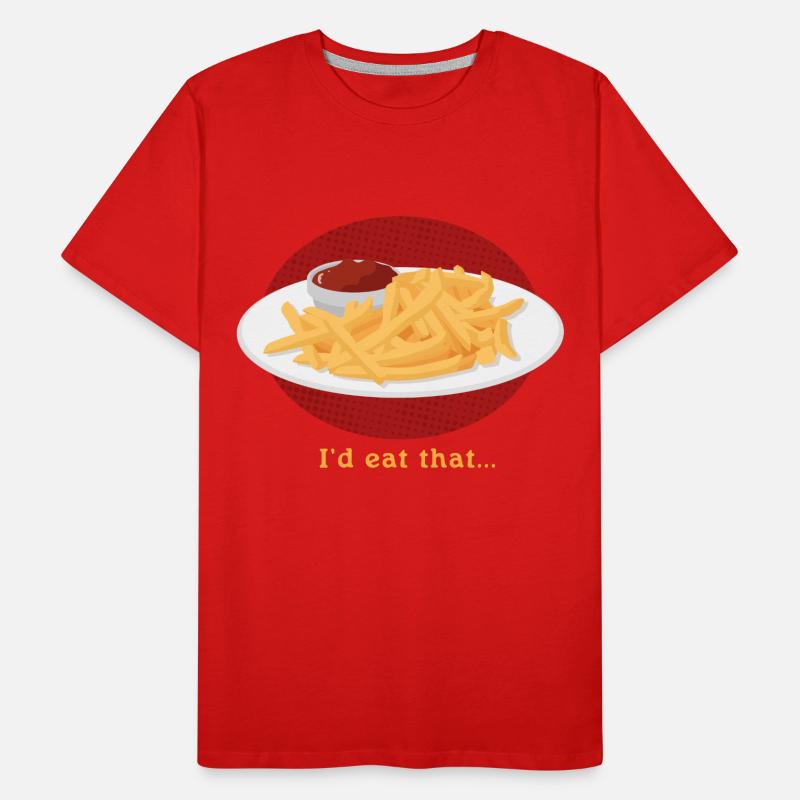 Frites frites frites restauration rapide restauration rapide cadeau T-shirt bio Premium Homme