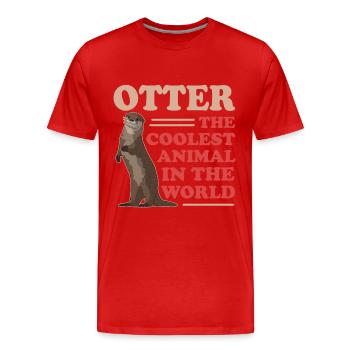 Otter Sea Otter Otter Gift - Men's Premium Organic T-Shirt - red - Front - Damien (186cm)