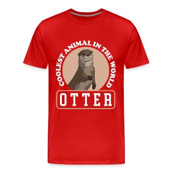 Otter Sea Otter | Otter Gift - Men's Premium Organic T-Shirt - red - Front - Damien (186cm)