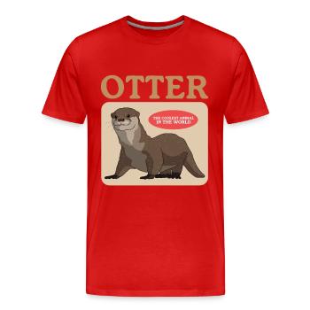 Otter Otter Sea Otter Gift - Men's Premium Organic T-Shirt - red - Front - Damien (186cm)