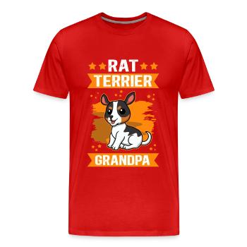 Rat Terrier Grandpa Dogs Dog Owner Gift - Men's Premium Organic T-Shirt - red - Front - Damien (186cm)