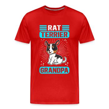Rat Terrier Grandpa Dog Dog Owner Gift - Men's Premium Organic T-Shirt - red - Front - Damien (186cm)