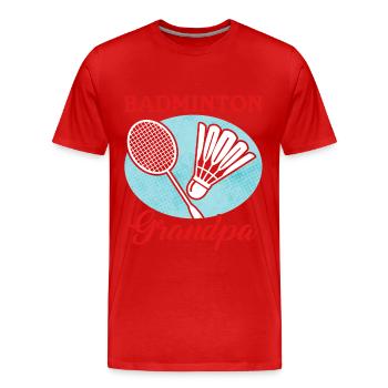 Badminton Grandpa Badmintonspieler Geschenk - Männer Premium Bio T-Shirt - Rot - Vorne - Damien (186cm)