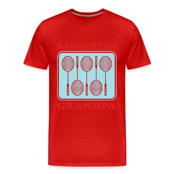 Badminton Grandpa Sport Badmintonspieler Geschenk - Männer Premium Bio T-Shirt - Rot - Vorne - Damien (186cm)