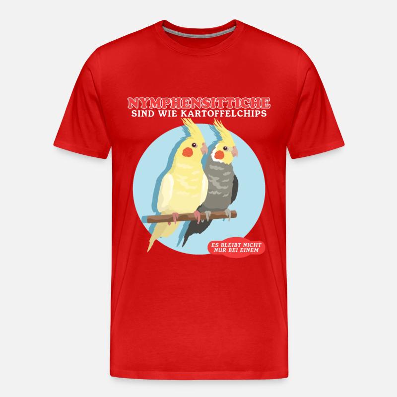 Nymphensittich Vogelbesitzer Geschenk - Männer Premium Bio T-Shirt - Rot