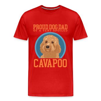 Cavapoo Dad Dogs Cavoodle Dog Owner Gift - Men's Premium Organic T-Shirt - red - Front - Damien (186cm)