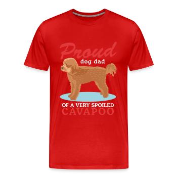 Cavapoo Dad Dogs Dog Owner Cavoodle Gift - Men's Premium Organic T-Shirt - red - Front - Damien (186cm)