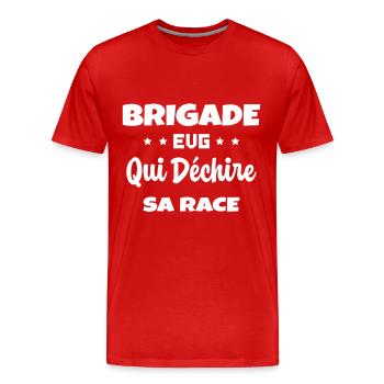 Brigade Evg Cadeau Homme Evg Humour Drôle - T-shirt bio Premium Homme - rouge - Devant - Damien (186cm)