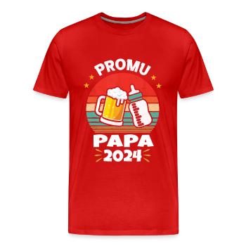 Promoted to Future Dad 2024 - Men's Premium Organic T-Shirt - red - Front - Damien (186cm)