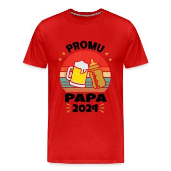 Promoted to Future Dad 2024 - Men's Premium Organic T-Shirt - red - Front - Damien (186cm)