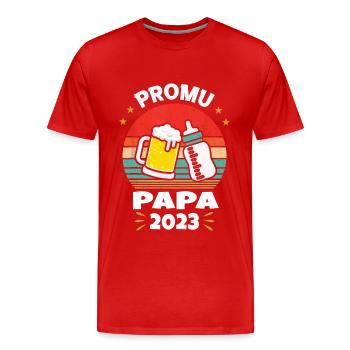 Promoted to Future Dad 2023 - Men's Premium Organic T-Shirt - red - Front - Damien (186cm)