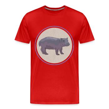 Hippo Baby | Hippo Hippos Gift - Men's Premium Organic T-Shirt - red - Front - Damien (186cm)