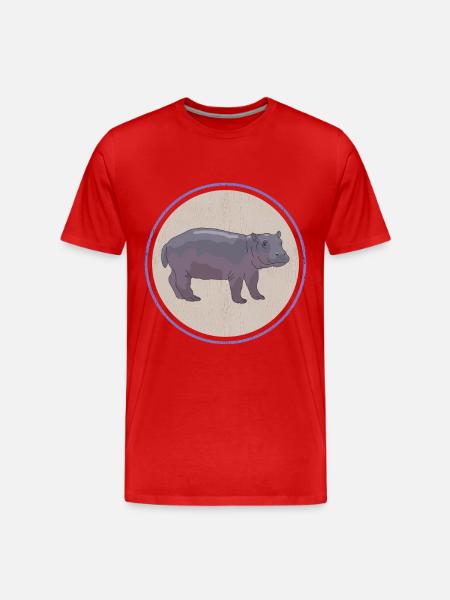 Hippo Baby | Hippo Hippos Gift - Men's Premium Organic T-Shirt - red