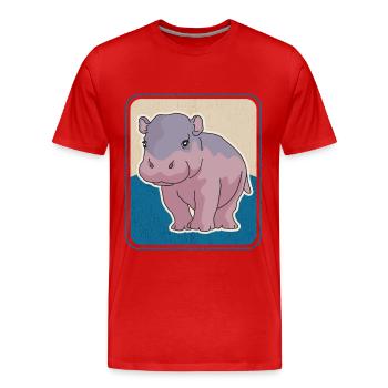 Hippo Baby Hippo Hippo Gift - Men's Premium Organic T-Shirt - red - Front - Damien (186cm)