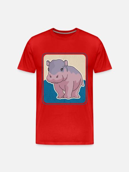 Hippo Baby Hippo Hippo Gift - Men's Premium Organic T-Shirt - red