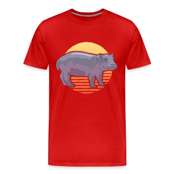 Hippo Baby Hippos Hippo Gift - Men's Premium Organic T-Shirt - red - Front - Damien (186cm)