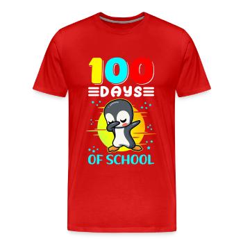 100 School Days Kids School Student Gift - Men's Premium Organic T-Shirt - red - Front - Damien (186cm)