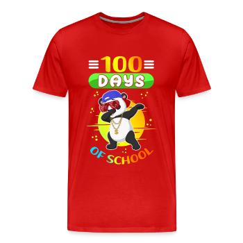 100 School Days Kids Students School Gift - Men's Premium Organic T-Shirt - red - Front - Damien (186cm)