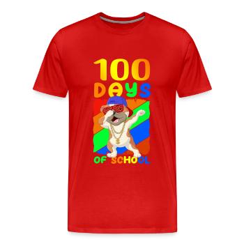100 School Days Student Kids School Gift - Men's Premium Organic T-Shirt - red - Front - Damien (186cm)