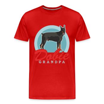 Doberman Dobie Grand-père | Cadeau du propriétaire de chien - T-shirt bio Premium Homme - rouge - Devant - Damien (186cm)