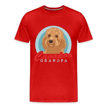 Cavapoo Grandpa Cavoodle Dog Owner Gift - Men's Premium Organic T-Shirt - red - Front - Damien (186cm)