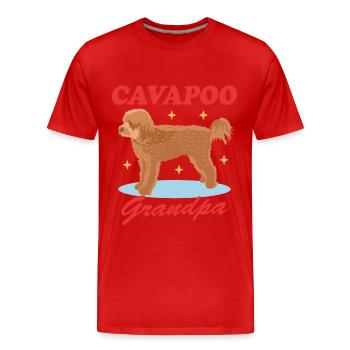 Cavapoo Grandpa Cavoodle Dog Owner Gift - Men's Premium Organic T-Shirt - red - Front - Damien (186cm)