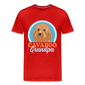 Cavapoo Grandpa Dog Owner Cavoodle Gift - Men's Premium Organic T-Shirt - red - Front - Damien (186cm)
