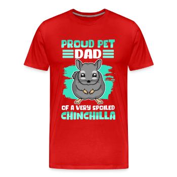 Chinchilla Dad Propriétaire Chinchillas Cadeau - T-shirt bio Premium Homme - rouge - Devant - Damien (186cm)