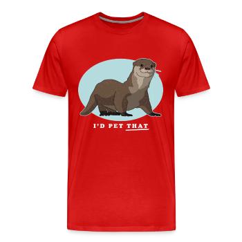 Otter Otter Sea Otter Gift - Men's Premium Organic T-Shirt - red - Front - Damien (186cm)