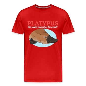 Schnabeltiere Platypus Schnabeltier Geschenk - Männer Premium Bio T-Shirt - Rot - Vorne - Damien (186cm)