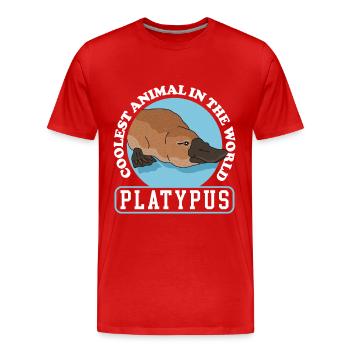 Schnabeltier Schnabeltiere Platypus Geschenk - Männer Premium Bio T-Shirt - Rot - Vorne - Damien (186cm)