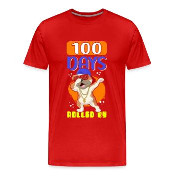 100 School Days School Kids Student Gift - Men's Premium Organic T-Shirt - red - Front - Damien (186cm)